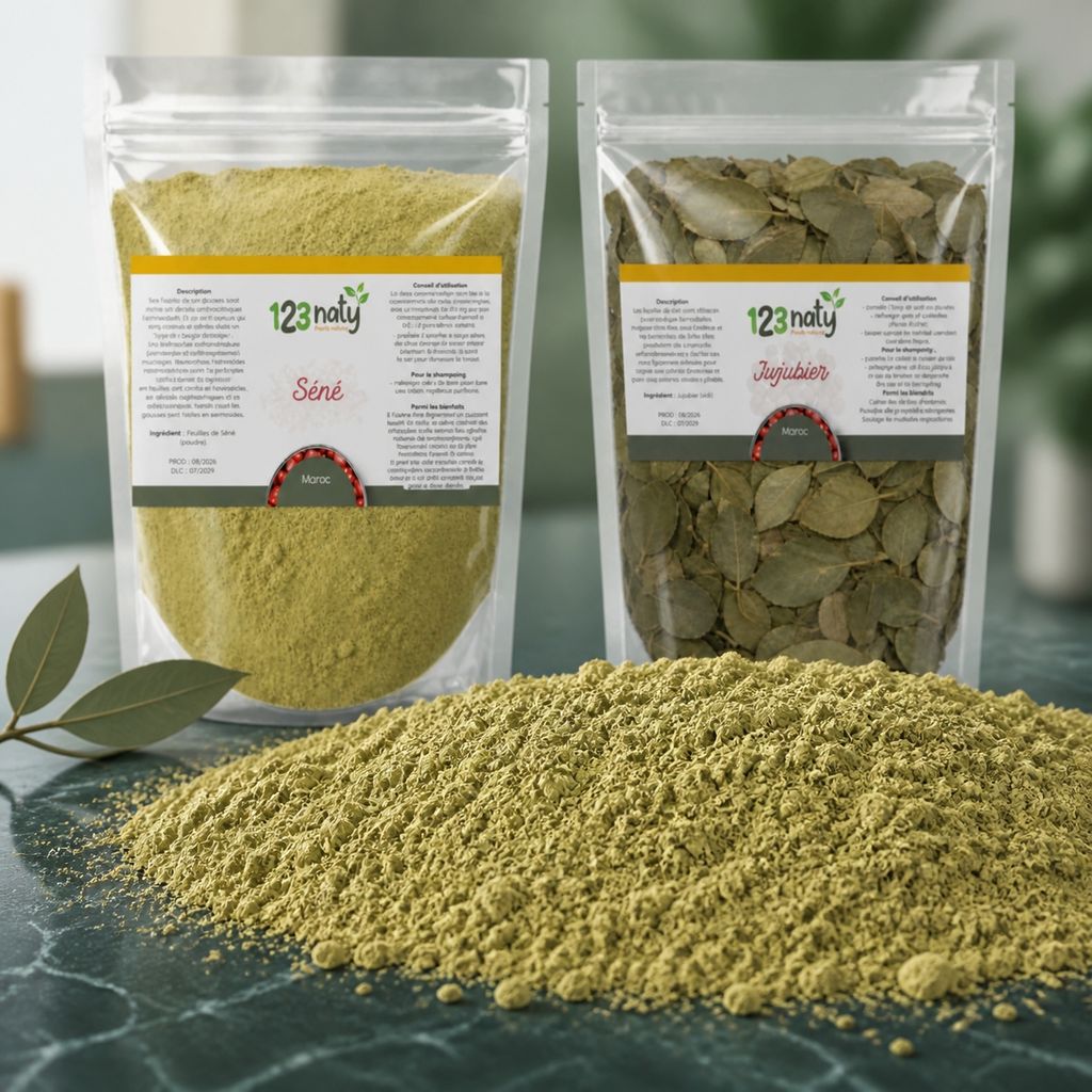 Pack 1kg Feuille de Séné & 1kg Feuille de Jujubier (Sidr) — Texture en gros plan