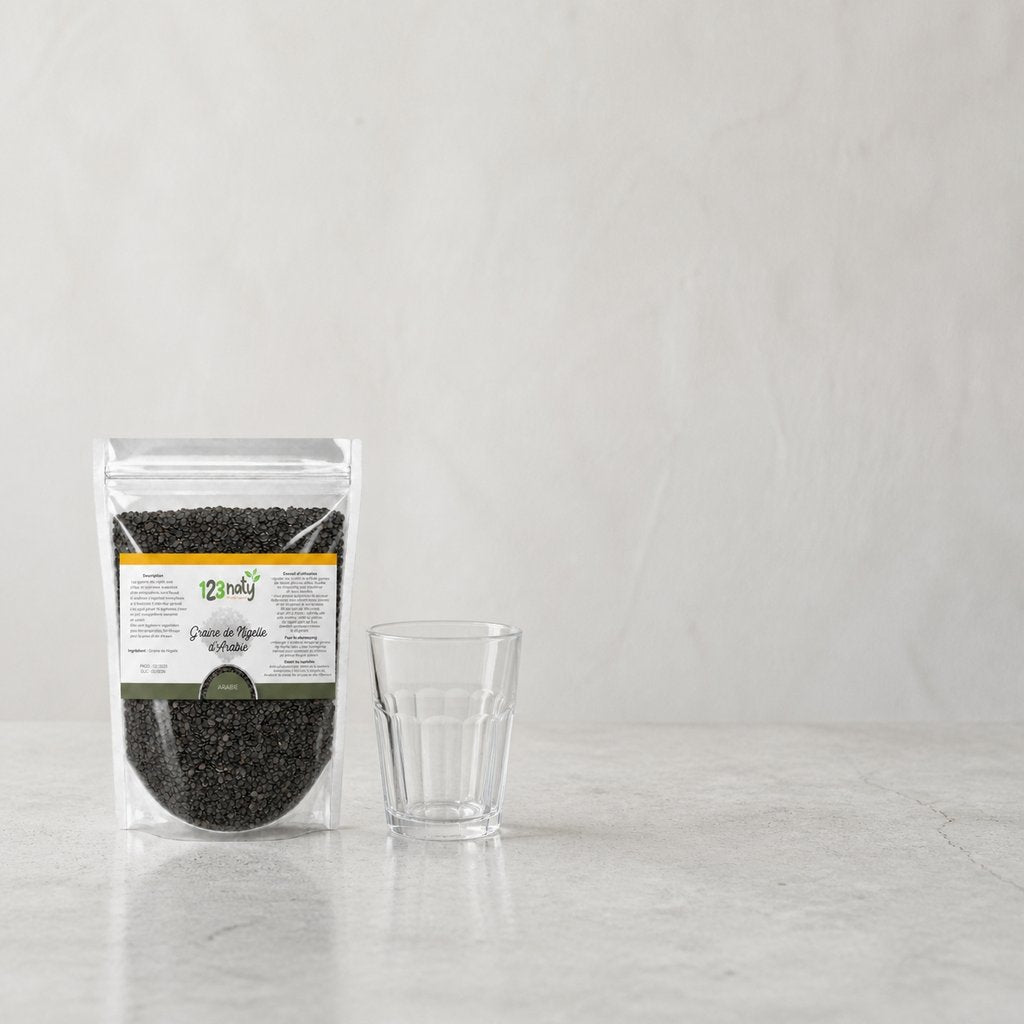 Pack 1Kg Graine de Nigelle d'Arabie & 1kg Graine de Nigelle | 123NATY — Taille réelle du produit