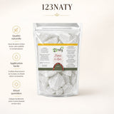 Pack 1kg Pierre d'Alun brute & 1kg Pierre d'Alun Poudre Cristaux | 123NATY — Infographie bénéfices clés