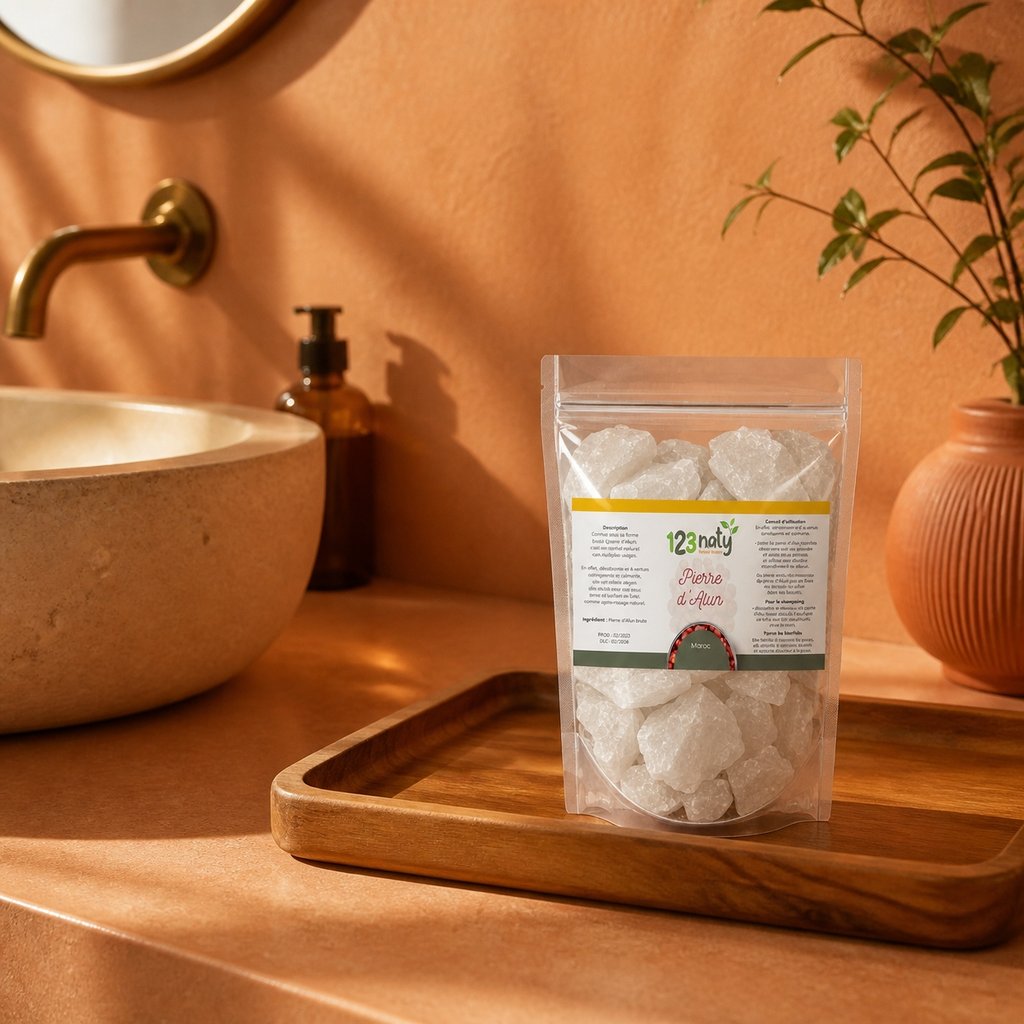 Pack 1kg Pierre d'Alun brute & 1kg Pierre d'Alun Poudre Surfine | 123NATY — Mise en scène d'usage