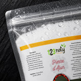 Pack 1kg Pierre d'Alun Poudre Surfine & 1kg Pierre d'Alun Poudre Cristaux | 123NATY — Détail macro du flacon