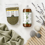 Pack 1kg Romarin Séchée & 1L Huile de Romarin | 123NATY — Ambiance flat lay