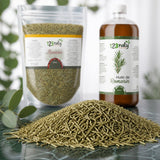Pack 1kg Romarin Séchée & 1L Huile de Romarin | 123NATY — Texture en gros plan