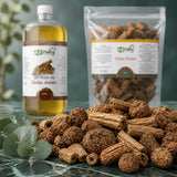 Pack  1L Huile de Costus Indien & 1kg Costus Indien Brut | 123NATY — Texture en gros plan