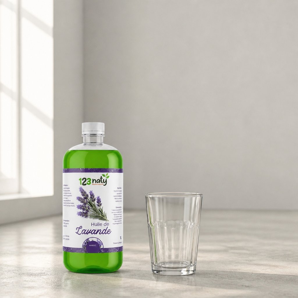 Pack 1L Huile de Lavande & 1kg Fleur de Lavande séché | 123NATY — Taille réelle du produit