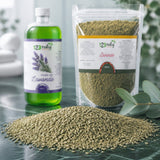 Pack 1L Huile de Lavande & 1kg Lavande en Poudre | 123NATY — Texture en gros plan