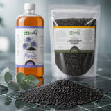 Pack 1L Huile de nigelle d'Ethiopie - Habachiya & 1kg Graine de Nigelle | 123NATY — Texture en gros plan