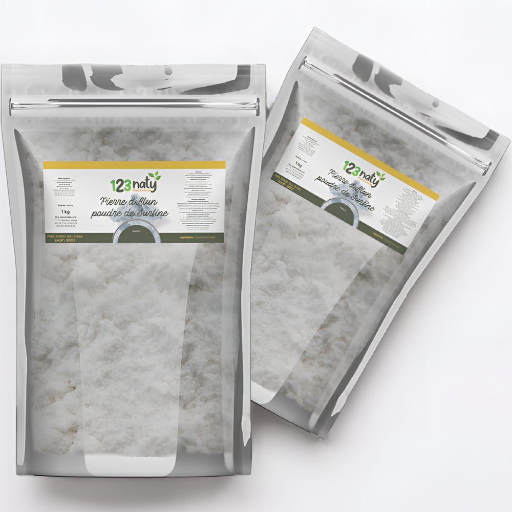 2X 1kg Pierre d'Alun Poudre Cristaux | 123NATY — pack de 2 produits