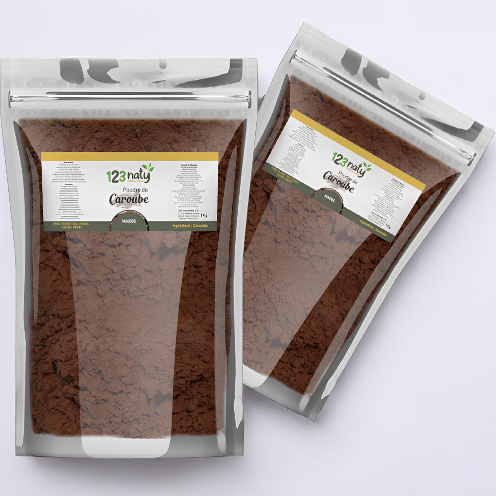 2X 1kg Caroube en Poudre | 123NATY — pack de 2 produits