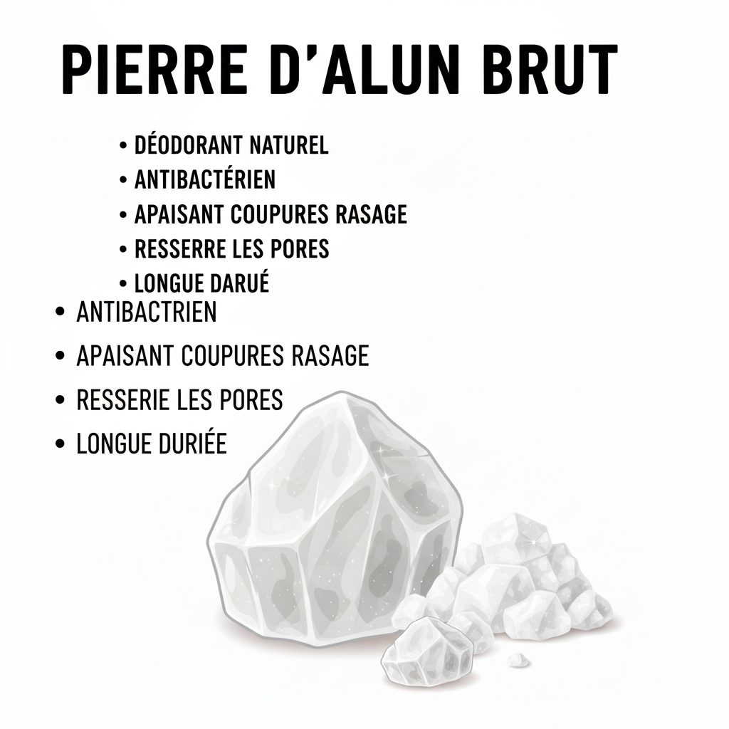 Pack 100g Pierre d'Alun brute & 100g Pierre d'Alun Poudre Cristaux | 123NATY — pack de 2 produits