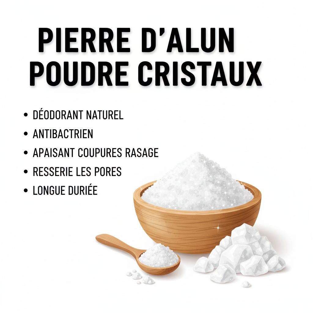 Pack 100g Pierre d'Alun Poudre Surfine & 100g Pierre d'Alun Poudre Cristaux | 123NATY — pack de 2 produits