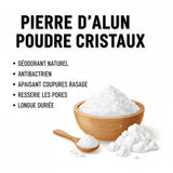 Pack 100g Pierre d'Alun Poudre Surfine & 100g Pierre d'Alun Poudre Cristaux | 123NATY — pack de 2 produits
