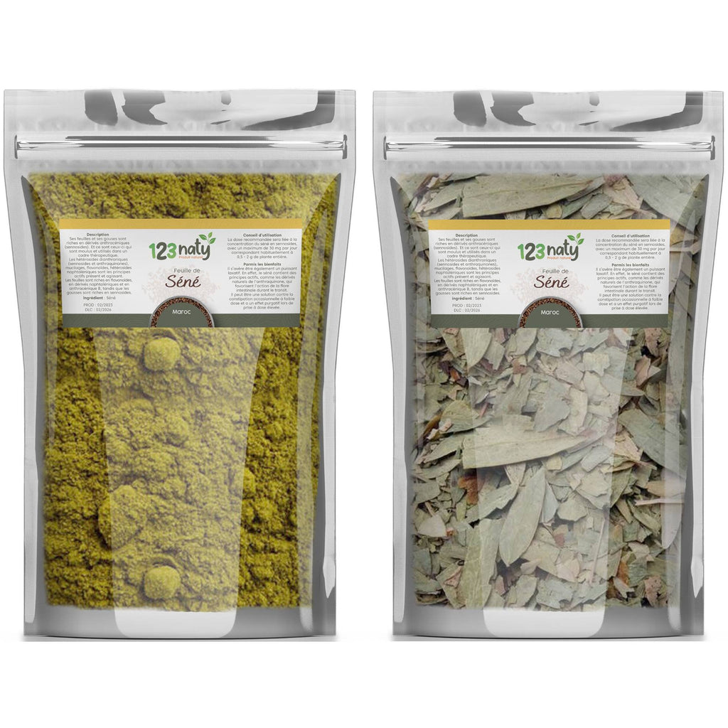 Pack 1kg Feuille de Séné & 1kg Feuille de Séné en Poudre | 123NATY — pack de 2 produits
