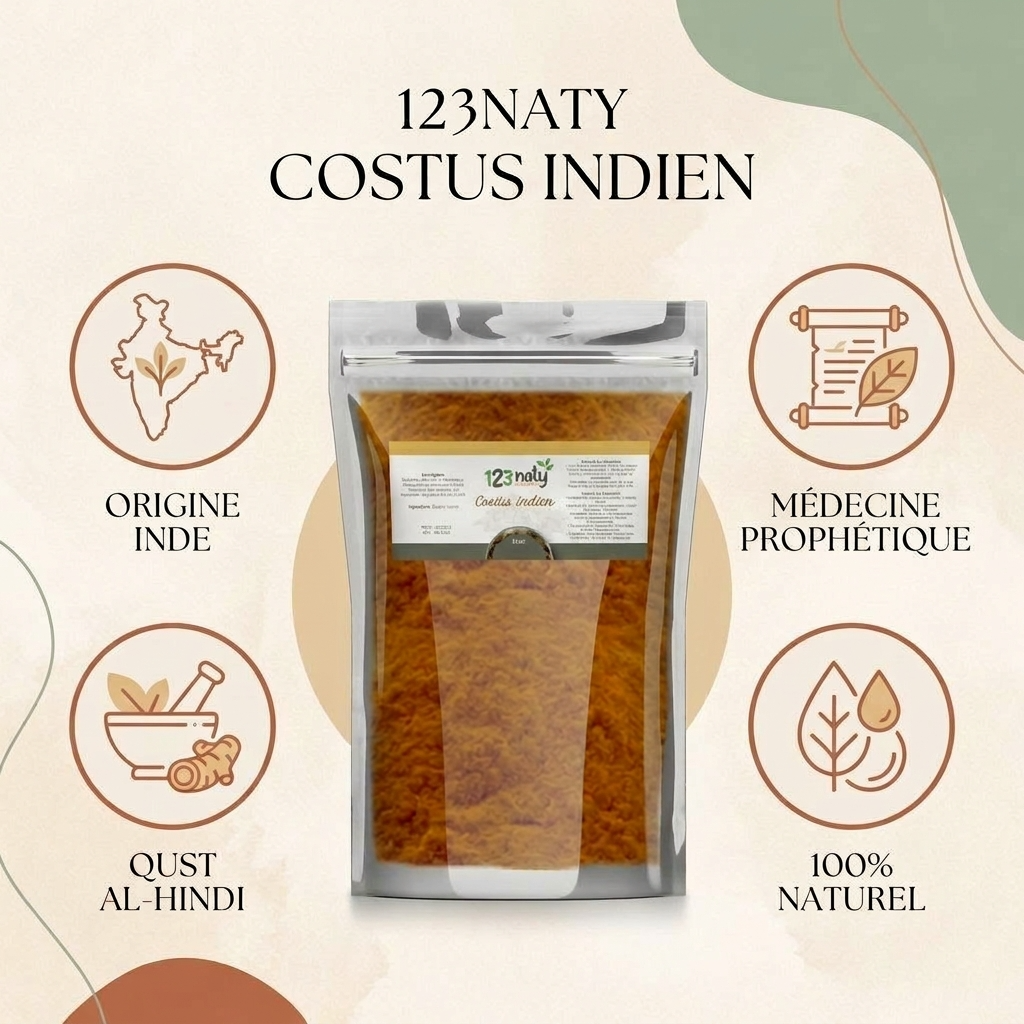 1kg Costus Indien en Poudre – Plante Médicinale Naturelle – Qust al-Hindi – Qualité Premium