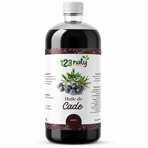 Huile de Cade 1L – Usage cosmétique, huile naturelle pour soins peau et cheveux