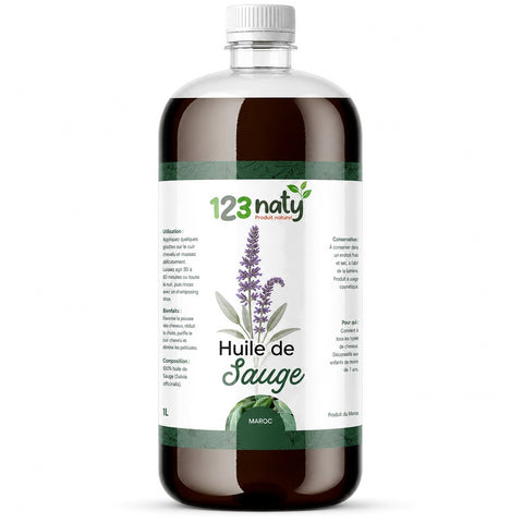 1L Huile de Sauge Végétale – Soin du Corps et Massage Naturel
