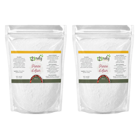 Pack 100g Pierre d'Alun Poudre Surfine & 100g Pierre d'Alun Poudre Cristaux