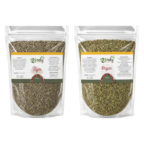 Pack 100g Thym Séchée & 100g Origan en Feuille Séché