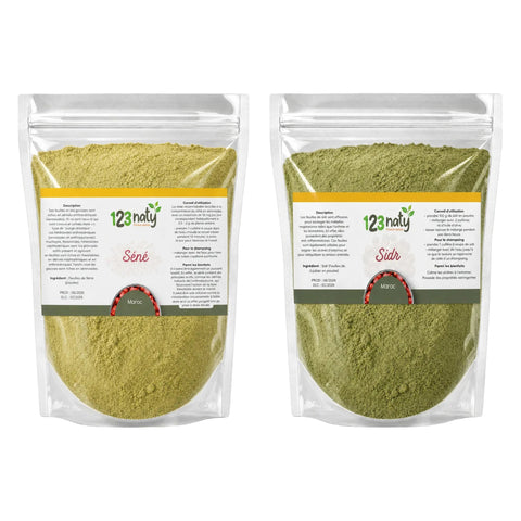 Pack 100g Feuille de Séné en Poudre & 100g Feuille de Jujubier (Sidr) en Poudre